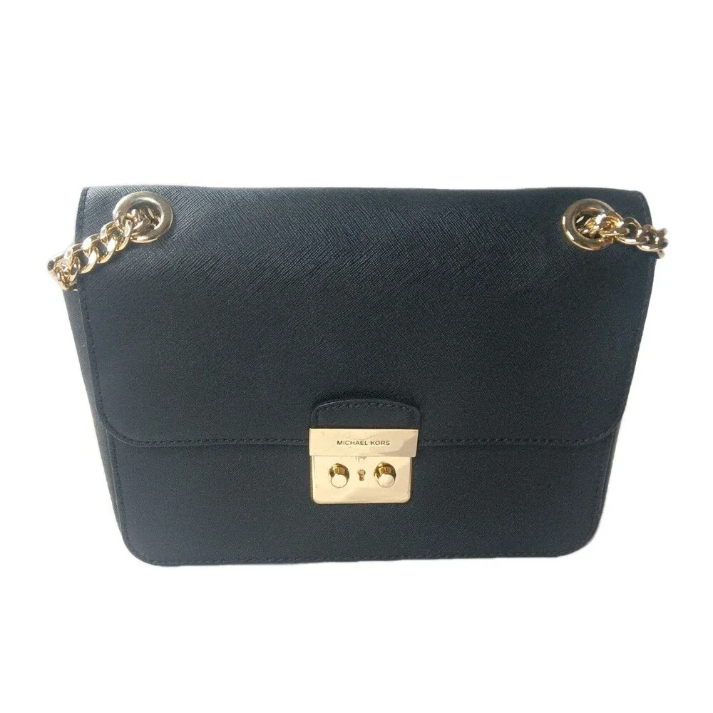 Michael Kors Brandi Medium Saffiano Leather Shoulder Bag Black